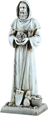 Needzo Saint Fiacre Garden Statue, Religious Resin Outdoor Home Decor, Gift for Gardeners and Horticulturists, 12 Inches