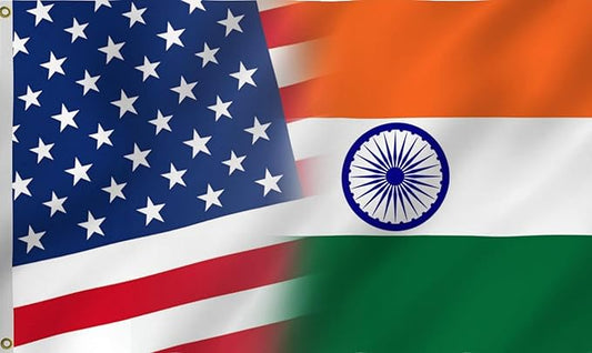 Indian American Combination Flag 2X3FT, US India Flags,Both Sides Printed, Men Women Banner,Vibrant Colors, Double Stitched with 2 Brass Grommets, Bar Garden Street Decoration, GYM, Office Decor,Indoor Outdoor Use,Gifts. (US-IN-X, 2x3ft)