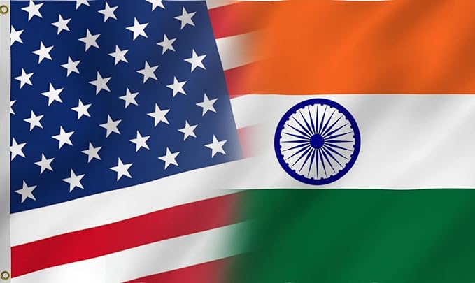 Indian American Combination Flag 3X5FT, US India Flags,Both Sides Printed, Men Women Banner,Vibrant Colors, Double Stitched with 2 Brass Grommets, Bar Garden Street Decoration, GYM, Office Decor,Indoor Outdoor Use,Gifts. (US-IN-X, 3x5ft)