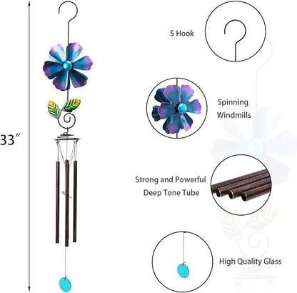 Taman Wind Chimes for Outside - 33" Wind Spinner Decorative Memorial Sympathy Mother Gift for Home, Outdoor, Yard, Patio,Garden Decor