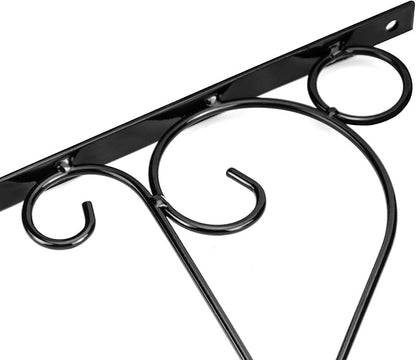 KEILEOHO 6 PCS 10 Inches Hanging Plant Bracket, Wall Mount Metal Plant Hanger with Screws, Iron Plant Brackets for Hanging Baskets Plants Flower Wind Chimes Bird Feeders Indoor Outdoor Home Decor
