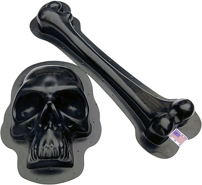 AUTUMN Skull and Bone Halloween Garden Decor Mold, Concrete Cement Mold, Skull and Bone for Garden Figure, DIY Outdoor Decor, Skull and Bone Statue for Garden