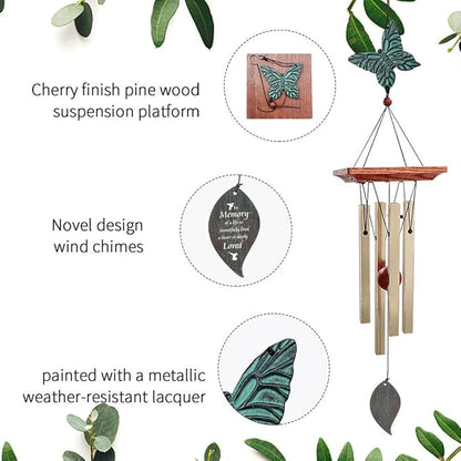 ASTARIN Memorial Custom Wind Chimes for Loss of Loved One, Wind Chimes for Patio Yard Decor, 24'' (Condolences-3)
