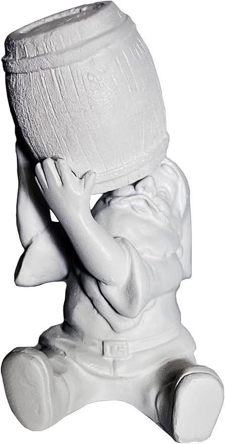 Gnometastic Gnude Mini Gnomes - Unpainted Gnome Statue, Beer 4in Tall - DIY Paint Your Own Gnome - Indoor, Outdoor Funny Garden Gnomes to Paint for Adults, Polyresin