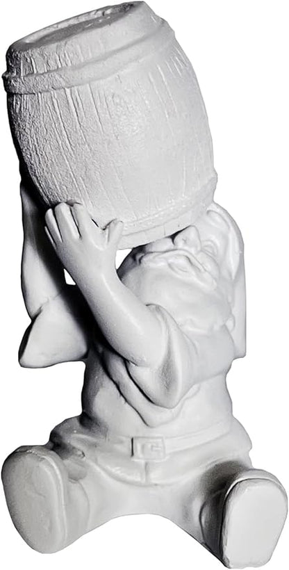 Gnometastic Gnude Mini Gnomes - Unpainted Gnome Statue, Beer 4in Tall - DIY Paint Your Own Gnome - Indoor, Outdoor Funny Garden Gnomes to Paint for Adults, Polyresin