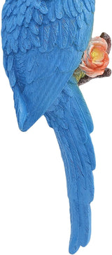 Sculpture, Carving Weather Proof Decor Ornaments with Vibrant Colors, for Garden Balcony Patio Indoor (Left Blue)