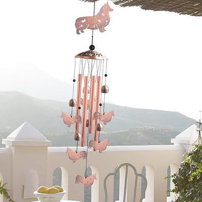 Dachshund Wind Chimes - Christmas Decorations,Garden Gifts for Women,Patio & Nursery, Memorial Day Gifts for Mom/Wife/Daughter, Whimsical Yard Decorations with Soothing Tones