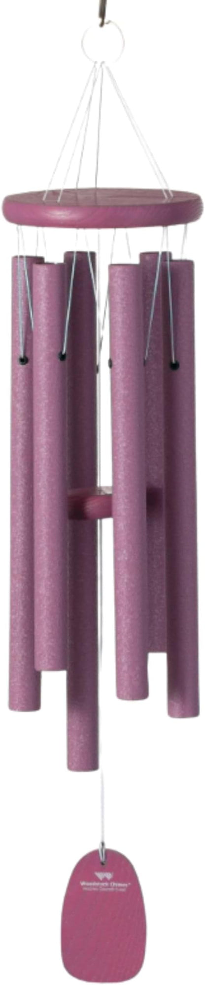 Woodstock Wind Chime Distressed Rose Wind Chime Tuned to Amazing Grace Outdoor Hanging Chime for Porch Patio Garden Décor with Powder-Coated Tubes and Ash Wood Top