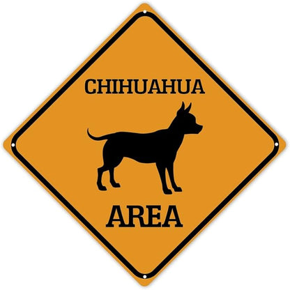 Chihuahua Crossing Xing Sign Beware of Chihuahua Dog Metal Sign Chihuahua Funny Warning Sign Crossing Zone Sign for Farm Yard Front Door Indoor Outdoor Street Sign 10x10in