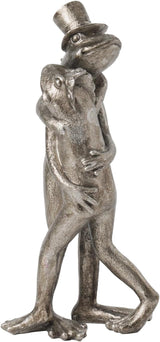 Frog Garden Decor Gifts for Women - Resin Decorative Sculpture Patina Dancing Home Statue with Bowler Hat Unique Animal Tabletop Shelf Decoration for Garden 4.2 * 2.9 * 8.5 inch
