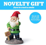BigMouth Inc Go Away Garden Gnome Statue, Funny Outdoor Lawn & Yard Figurine, Housewarming Gag Gift Sculpture Decorations