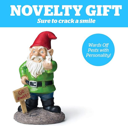 BigMouth Inc Go Away Garden Gnome Statue, Funny Outdoor Lawn & Yard Figurine, Housewarming Gag Gift Sculpture Decorations