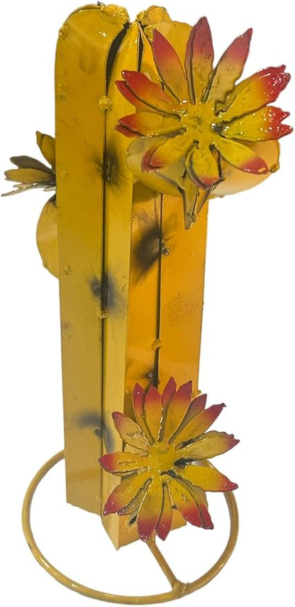 Mini Metal Saguaro - Garden Art (Yellow)