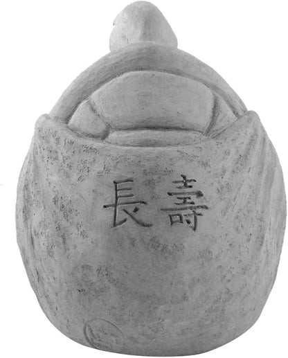 Modern Artisans Meditating Turtle - Cast Stone Garden Sculpture : Large Size, Grey Stone Finish