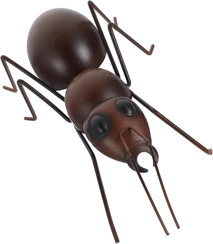 OSALADI Large Iron Craft Ant Statue Ornament for Garden Balcony Lawn Decoration Handcrafted Metal Figurine with Fine Texture Cartoon Style Tabletop Adornment for Outdoor Patio