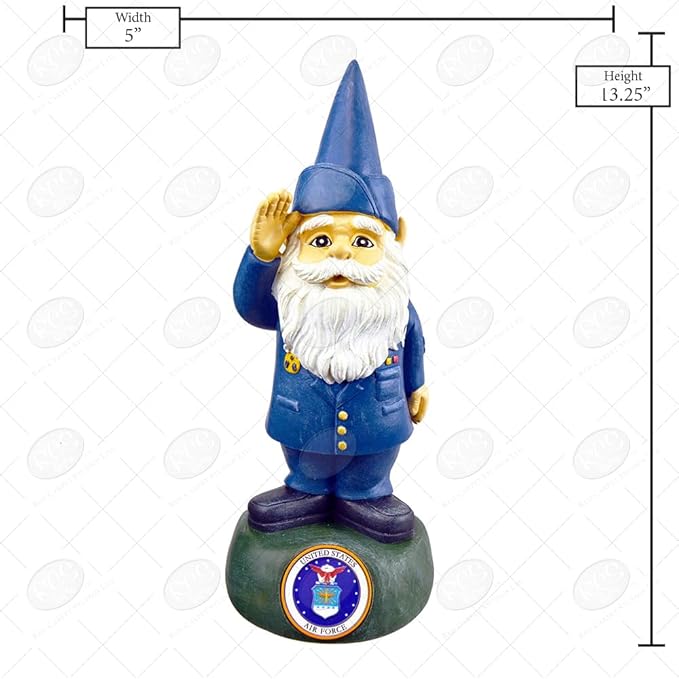 Red Carpet Studios Officially Licensed Military Garden Gnome, 13.25" Tall, United States Air Force