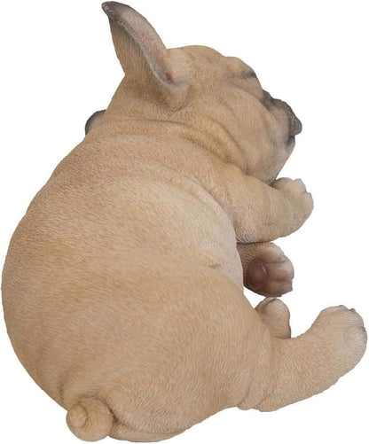 Hi-Line Gift Ltd, Pet Pals French Bulldog Puppy Sleeping, 7-inch Length, Indoor Outdoor Statue Figurine