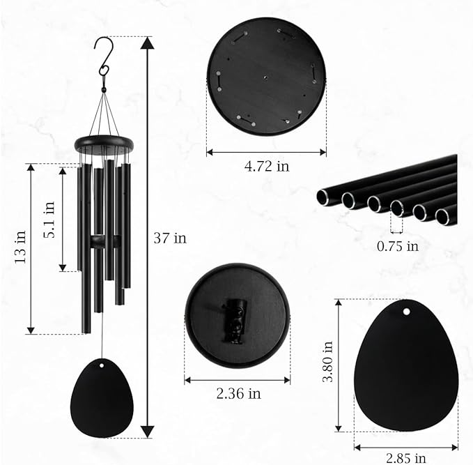 Personalized Memorial Wind Chimes for Outside Custom Photo with Name & Date, in Loving Memory - Sympathy Gifts - Keepsake Loss of Beloved One