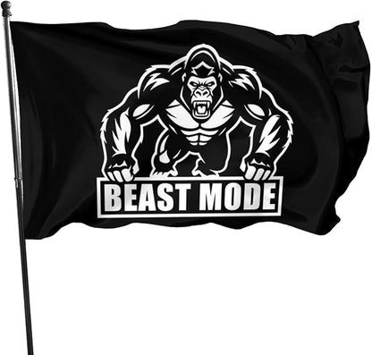Gorilla Flag Outdoor Heavy Duty Gym Banner Double Sided 3x5 Ft Fitness Workout Flags with Brass Grommets for Room Decor, Bedroom, Garden, House Decoration