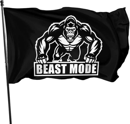 Gorilla Flag Outdoor Heavy Duty Gym Banner Double Sided 3x5 Ft Fitness Workout Flags with Brass Grommets for Room Decor, Bedroom, Garden, House Decoration