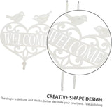Outdoor Welcome Garden Sign Stake Decorative Metal Welcome Board for Yard Patio Lawn Plug-in Garden Decor 33.85X7.87In