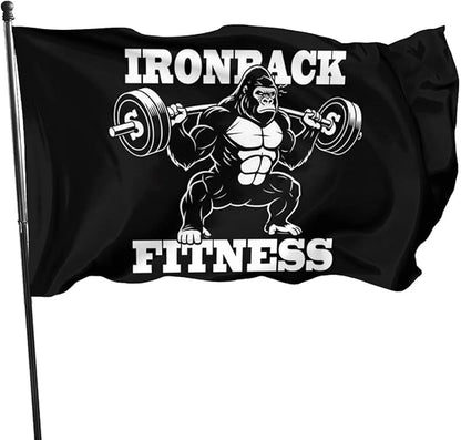 Gorilla Flag Outdoor Heavy Duty Gym Banner Double Sided 3x5 Ft Fitness Workout Flags with Brass Grommets for Room Decor, Bedroom, Garden, House Decoration