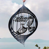 Personalized Hawk Metal Wind Spinner, Custom Hanging Decoration for Outdoor Spaces, Kinetic Bird Sculpture, Nature Lover Gift (Hawk Garden Wind Spinner)