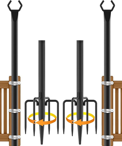 NUERPO 2 Pack String Light Poles,Metal Poles for Hanging Outdoor Light Strings,2 Pack 10 FT Light Poles Stand for Outside Garden,Patio,Wedding,Backyard,Deck,Party