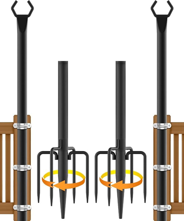 NUERPO 2 Pack String Light Poles,Metal Poles for Hanging Outdoor Light Strings,2 Pack 10 FT Light Poles Stand for Outside Garden,Patio,Wedding,Backyard,Deck,Party