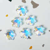 Pack of 20 AB Colors Crystal Snowflake Crystal Suncatcher - Rainbow Maker Hanging Crystals Prisms for Windows Hanging Ornament Chandelier Crystals Replacement Christmas Home Decor