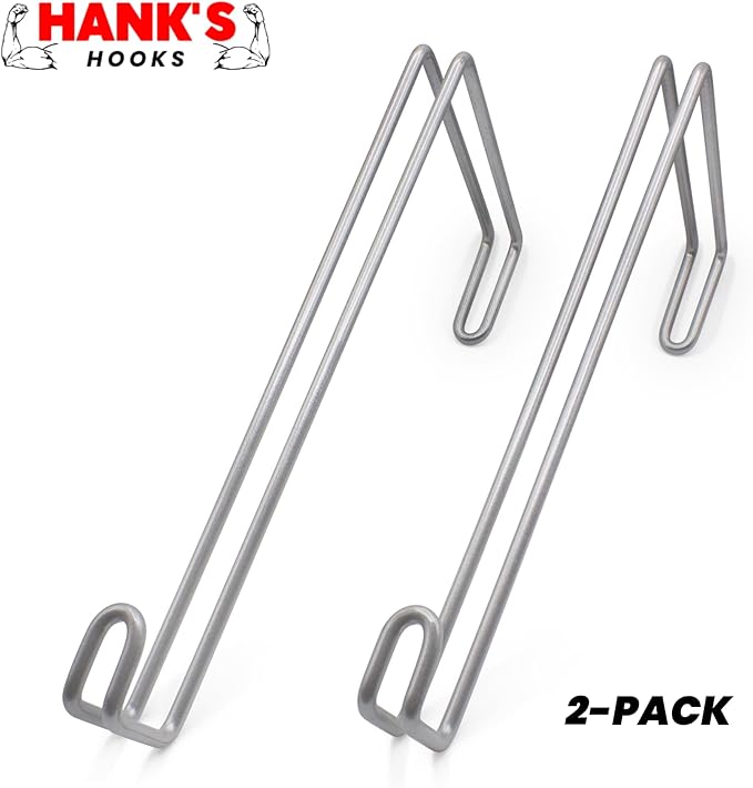 Over The Wall Heavy Duty Concrete Cinder Cement Block Wall Outdoor No Drill Fence Hooks Hangers - Extra Long Large Rafter Ladder Pool Equipment Pole Hangers for Planters Hoses Horse Tack Organization