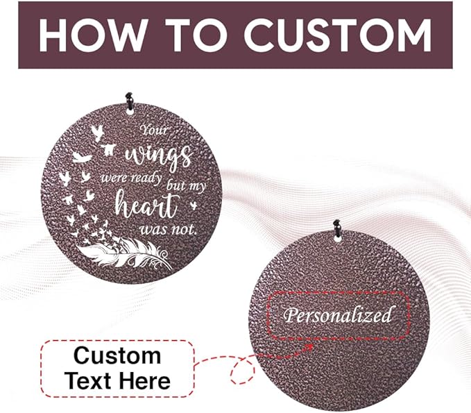 Wind Chimes Personalized, Metal Deep Tone Wind Chimes in Loving Memory, Custom Windchime for Loss of Loved Mom/Dad, Sympathy Memorial Gifts Outdoor 36inch (Produced in USA)