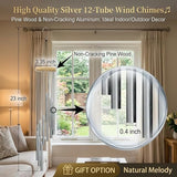 Wind Chimes for Outside with 12 Aluminum Tubes Wind Bells, 23 Inches Melody Windchimes Outdoors for Farmhouse Garden Patio Home Decor (Gold)
