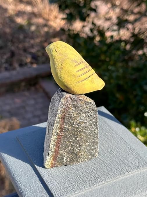 Set of 3 Mini Bird on Rock Garden Statues – Assorted Sizes and Colors, Perfect Gift for Garden Lovers, Gift for Labor Day