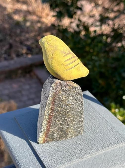 Set of 3 Mini Bird on Rock Garden Statues – Assorted Sizes and Colors, Perfect Gift for Garden Lovers, Gift for Labor Day