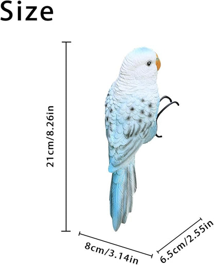 TAYASH Resin Parrot Flower Pot Hugger Decorations,Parrot Animal Sculpture Hanging Realistic Parrot Garden Ornament for Patio Yard Balcony Lawn Figurine Tree Decor (White)
