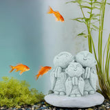 Mini Monk Buddha Statue Green Sandstone Statues Zen Monk Praying Statue Sculptures for Wealth Good Luck Feng Shui Decor Home Fish Tank Aquarium Garden (Style 1)