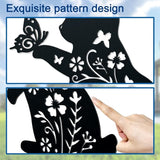 WADORN German Shepherd Yard Silhouette, Black Garden Dog Statue Ornament Outdoor Metal Art Dog Silhouette Signs Iron Decorative Garden Stakes Dogs Lover Gift Silhouettes for Yard Lawn Outside Patio