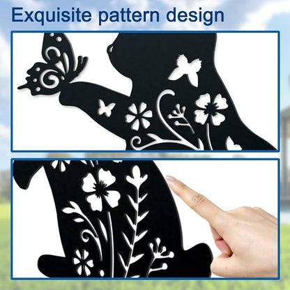WADORN German Shepherd Yard Silhouette, Black Garden Dog Statue Ornament Outdoor Metal Art Dog Silhouette Signs Iron Decorative Garden Stakes Dogs Lover Gift Silhouettes for Yard Lawn Outside Patio