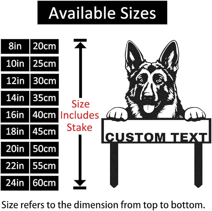 Personalized German Shepherd Garden Sign Yard Decorations | Customized Custom Dog House Decor Garden Name Sign Yard Stake Metal Lawn Art, Address Plaque Outdoor Gardening Gift for Dog Lover