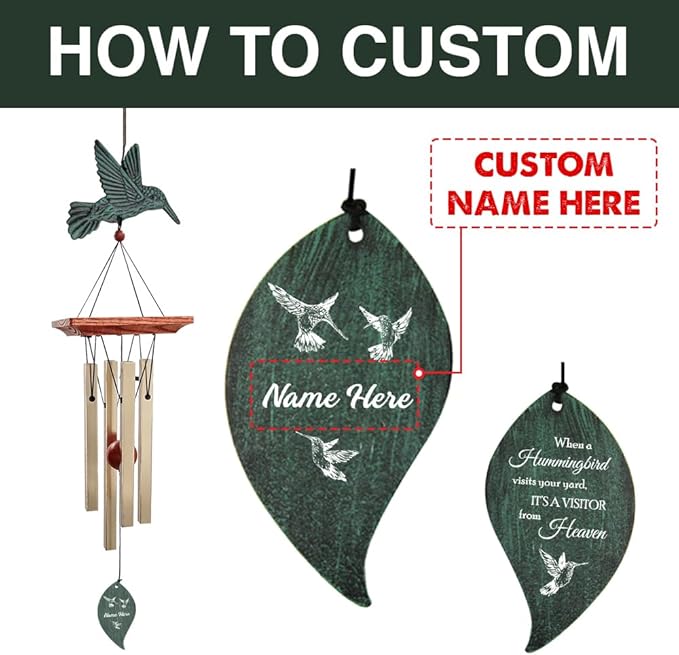 ASTARIN Memorial Custom Wind Chimes for Loss of Loved One, Wind Chimes for Patio Yard Decor, 24'' (Condolences-1)