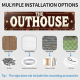 Vintage OutHouse Tin Sign 16x4 Inch Outhouse Design - Great for Backyard, Patio, Outdoor Rural Decor