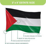 Evergreen Palestine Flag 3x5 flag Outdoor Double Sided, Nation Flags for Outside with Grommets, Palestinian Flag 3-Ply Banners for Garden Patio, Indoor Wall Decor for Room, Works with Standard Estate Flag Poles