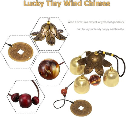 Hooshing Lucky Small Wind Chimes Metal Garden Bells Feng Shui Windchimes for Best Wishes Home Outdoor Garden Patio Hanging Decor Gift for Mother