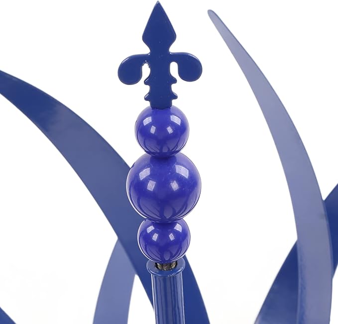 Asixxsix Large Wind Sculpture Decorative Craft Rotator for Yard Garden Outdoor, Blue Appearance, Iron Material with Long Service Life