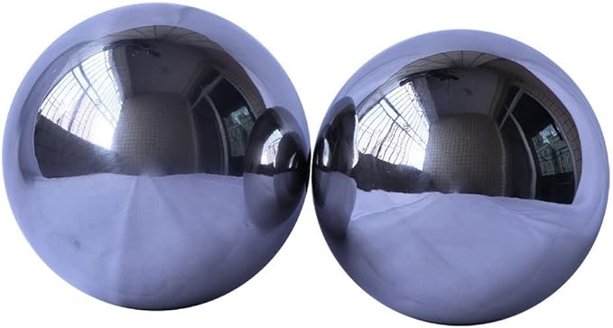 Durable Stainless Steel Gazing Balls Hollow Mirror Globe Floating Reflective Ball Polished Shiny Sphere for Home Garden Pond Outdoor Swimming Pool Decoration (12 Inch)