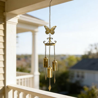 Outdoor Wind Chimes, Butterfly Wind Chimes, cast Iron Craft. for Terrace Garden Decoration, Home Gifts.