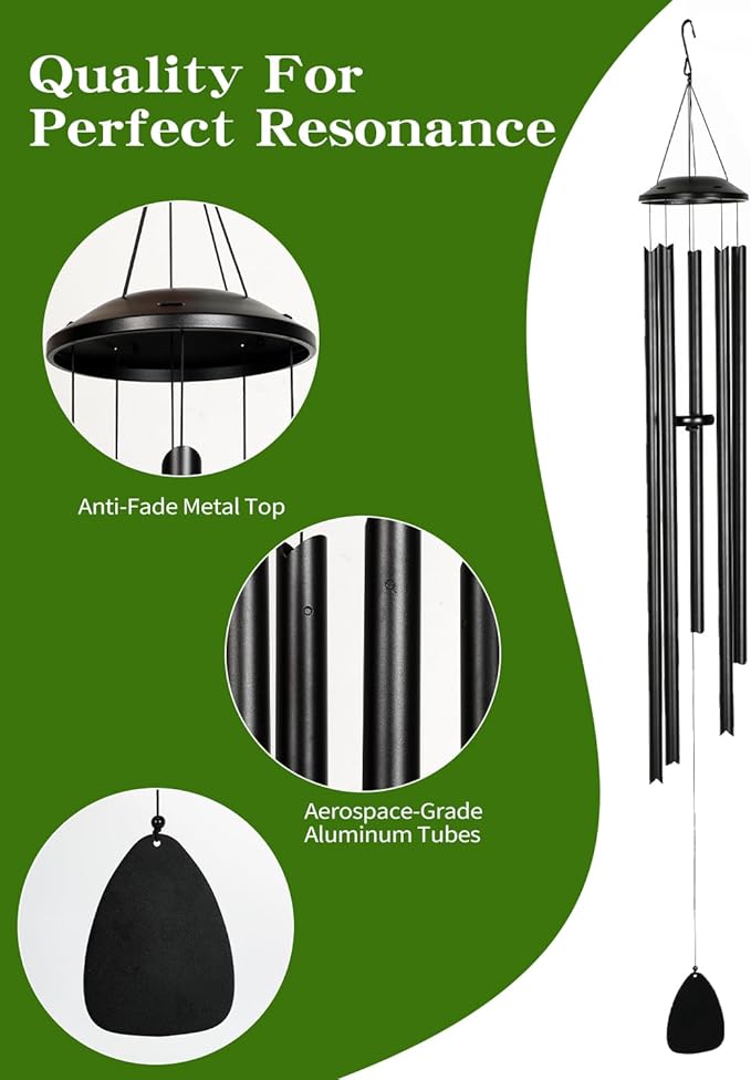 Extra Long 65" Wind Chimes for Indoor and Outdoor, Deep Bass Tone and Professional Tuned Aluminum Wind Chimes for Patio Garden Memorial, Sympathy Gift for Loss of Loved One, Housewarming Gift