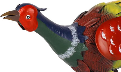 Metal Pheasant Sculpture Animal Yard Art Iron Artwork 68x18x20cm Realistic Outdoor Decoration for Patio Backyard Pond Sturdy
