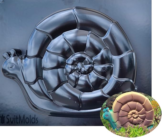 SvitMolds Concrete Mold DIY Snail Stepping Stone Mould Concrete Cement Mould ABC Plastic Pulmonata Garden and Yard Decor Garden Path D74